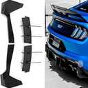 MUCO Bumper Diffuser Lip for Ford Mustang 2015 2016 2017 2018 2019 2020 2021 2022 2023 V2 Style Glossy Black Rear Diffuser ABS Rear Spoiler Lip Only Fit with Dual Exhaust Version
