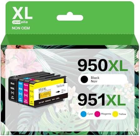 DAM aila Compatible 950XL 951XL Ink Cartridge Replacement for HP OfficeJet Pro 8600 8610 8620 8100 8630 8660 8640 8615 76DW 251DW, Black, Cyan, Magenta, Yellow, 4-Pack
