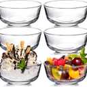 NUTRIUPS 4.5in Small Glass Bowl Set, Set of 6 Dessert Bowl - 8oz Small Prep Bowls for Kitchen, Clear Dipping Sauce Bowls for Eating