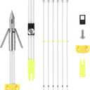 6 PK 32inch Bowfishing Arrows Luminous with Broadheads & Safty Slides