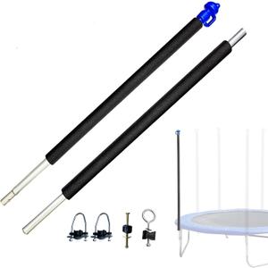 1 Lower, 1 Upper Trampoline Replacement Poles, Fit for 10'-16' Trampoline Frame, Universal Enclosure Straight Net Pole with Foam Sleeves and Hardware, 1 Set