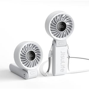 JISULIFE Handheld Fan Life7  Ultimate Flexibility: High-Power Motor, LED Display, 13 Hrs Cooling, 3600mAh Rechargeable, 5-Speed, Foldable Design, 3-IN-1 Portable Fan for Travel Cruise Beach(Grey)