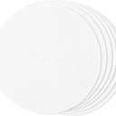 FunWheat Round Braided Placemats Set of 6 Table Mats for Dining Tables Woven Washable Non-Slip Place mats 15 inch(White, 6pcs)