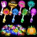 CPSYUB 40 Pack Halloween Party Favors for Kids: LED Light Up Finger Lights Halloween Trick-or-Treat Goodie Bag Fillers Stuffers, Glow in The Dark Toys Bulk Non-Candy for Party Classroom Prizes