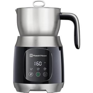 Maestri House Milk Frother, 21OZ Variable Temp and Froth Thickness DualFro 600 Milk Frother and Steamer, Smart Touch Control Milk Warmer, Dishwasher Safe, Memory Function for Latte&Hot Chocolate (Black)