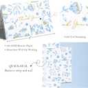 Crisky Blue Floral Gold Foil Thank You Cards Bulk with Envelopes, 50 Pack 4X6 Inch Wildflower Thank You Greeting Notes for Bridal Shower, Wedding, Birthday, Baby Shower, Graduation, Business