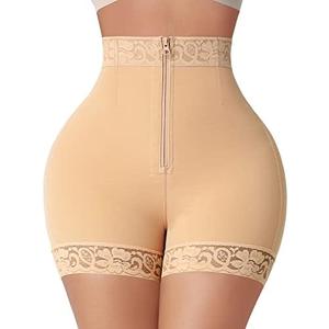 FeelinGirl Body Shaper for Women Butt Lifting Shapewear Tummy Control Panties with Hook Zipper Closure, S
