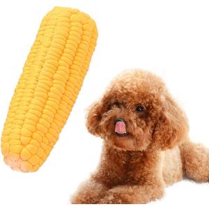 Pet Dog Puppy Latex Corn Shape Squeaky Bite-Resistant Interactive Play Chew Toy Pet Supplies Dog Toy Corn, Toys Aggressive Chewers for Small/Medium/Large