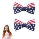 Independence Day Hair Clips Patriotic American Flag Hair Bows, Fashionable High-End 4th of July Hair Clips Independence Day Hair Accessories for Baby Girls 2PCS (1 Count (Pack of 1))