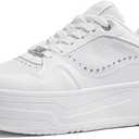 Women's Platform Sneakers Chunky Tennis Shoes with Artificial Leather & Recyclable Material Insole Non-Slip Cushion for Casual, Streetwear & Daily Outfits (7)