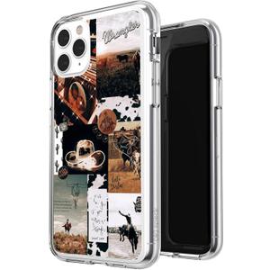 Compatible with Western iPhone 11 Case, Retro Cowgirl Cowboy Country Chic Aesthetic Collage iPhone Case for Men Women Gift Shockproof Soft TPU Clear Case