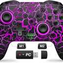 Switch Controllers, Gammeefy Wireless Switch Pro Controller for Nintendo Switch/Switch 2/Lite/OLED, 9 Color Adjustable LED Switch Remote Compatible with Windows PC/Android/IOS with Bluetooth receiver
