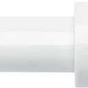 Curtain Rods for Windows 16 to 48 or 60 Inches Max Adjustable Length 1 Inch Diameter Window Curtain Rod with Aluminium End Cap, White