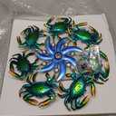 39" Crab Wind Spinners Metal Windmill Garden Stake,Ocean Theme Outdoor Wind Spinner,Wind Sculptures Yard Art Decorations for Patio,Lawn & Garden Decor