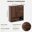 RUSTOWN Wall Mounted Bathroom Cabinets with Rounded Edges & Curved Handles | Adjustable Shelf, 3-Tier Over The Toilet Storage Cabinets, Modern Medicine Cabinet for Laundry Kitchen Living Room, 23.6 x 7.9 x 24.6 inches