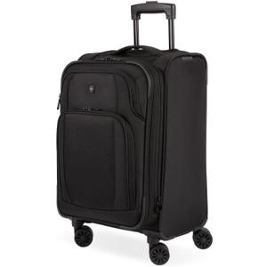 SwissGear Sion II Softside Expandable Luggage with Spinner Wheels, Black, Carry-On 20-Inch