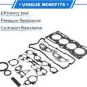 1 Set HS26519PT Cylinder Head Gasket Kit for Nissan Altima 2007-2012 QR25/T30 Efficiency Seal Metal Rubber Engine Valve Gasket Set