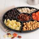 Plasticpro 6 Sectional Round Plastic Serving Tray/Platter, 8PCS