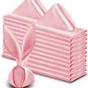 VACVELT 50 Pack Blush Pink Satin Napkins 20x20 Inch Wedding Napkins Bulk, Decorative Elegant Dinner Napkins Square Table Napkins Decor, Silky Satin Cloth Napkins for Restaurant Graduation Party
