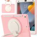 BATYUE Case for iPad 7th/8th/9th Gen 2019/2020/2021: Professional Shockproof 10.2" Cover with Screen Protector, Pencil Holder, 360 Rotating Stand  Kid-Friendly, Cheery Pink