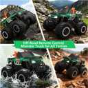 HOMETALL Remote Control Monster Truck Toys - 1:16 Waterproof All Terrain RC Car Fast Remote Control Car with Crashworthy Body, Electric Vehicle Kids Truck Toys for Boys and Girls,Age 6+,Green