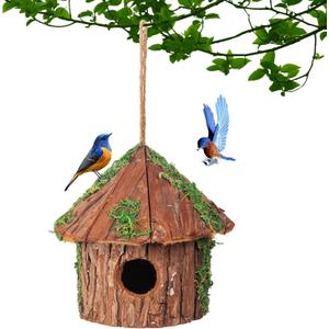 Premium Wooden Bird House, Cedarwood Hanging Birdhouse with Predator Guard, Nesting Box for Wild Bird Viewing, Indoor Decorative or Outdoor Functional Use, Ideal for Birdwatchers, Small (Cedar Wood)