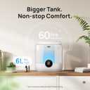 DREO Humidifiers for Bedroom, 6L Easy to Fill & Clean, 60H Runtime for Large room, 28 dB Quiet Cool Mist Air Humidifier for Plant, Baby Nursery, Home, Indoor, Night Light, Precise Humidity Control