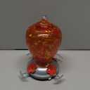 WOSIBO Hummingbird Feeder for Outdoors Patio Large 32 Ounces Colorful Hand Blown Glass Hummingbird Feeder with Ant Moat Hanging Hook, Rope, Brush and Service Card (RED)