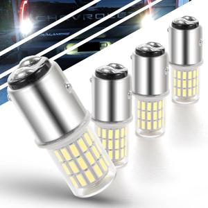 12 Volt Brake Lights 1157 2057 2357 7528 BAY15D 6000K Bright White LED Bulbs Replacement for RV Car Camper Trailer Tail Brake Stop Daytime Running Lights (DRL)Back-Up Reverse Lights,DC12-24V,4Pack