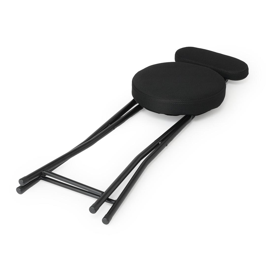 Folding Stool, Cushioned Padded Folding Stool Portable Bar Stool with Back for Camping Kitchen Home Office, Tall Bar Collapsible Stools
