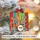 7 x Drum Christmas Ornament 2025 - Drummer Gifts for Men, Women, Wooden Musical Instrument Ornaments for Christmas Tree Decorations - Drumming Gifts for Player, Band, Musicians, Music Lover Gift Ideas