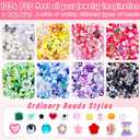 TOHONGADON 2200+ PCS Bag Charm Kits, Assorted 8 Colors Beaded Keychain Making Kit for Women, Bead Keychain Kit, Keychain Jewelry Making Kits with Beads, Crafts Gift for Party Christmas Festival