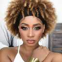 WIGER Short Afro Bouncy Curly Headband Wig Kinky Curly Wigs with Headbands Attached Coily Headband Wigs Synthetic Afro Wig (33/27)