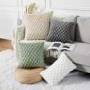 Yaertun Pack of 2 Super Soft Cozy Decorative Throw Pillow Covers Fuzzy Plush Faux Fur Luxury Cushion Cover Pillowcase for Sofa Couch Bed Livingroom 26x26 Inch White