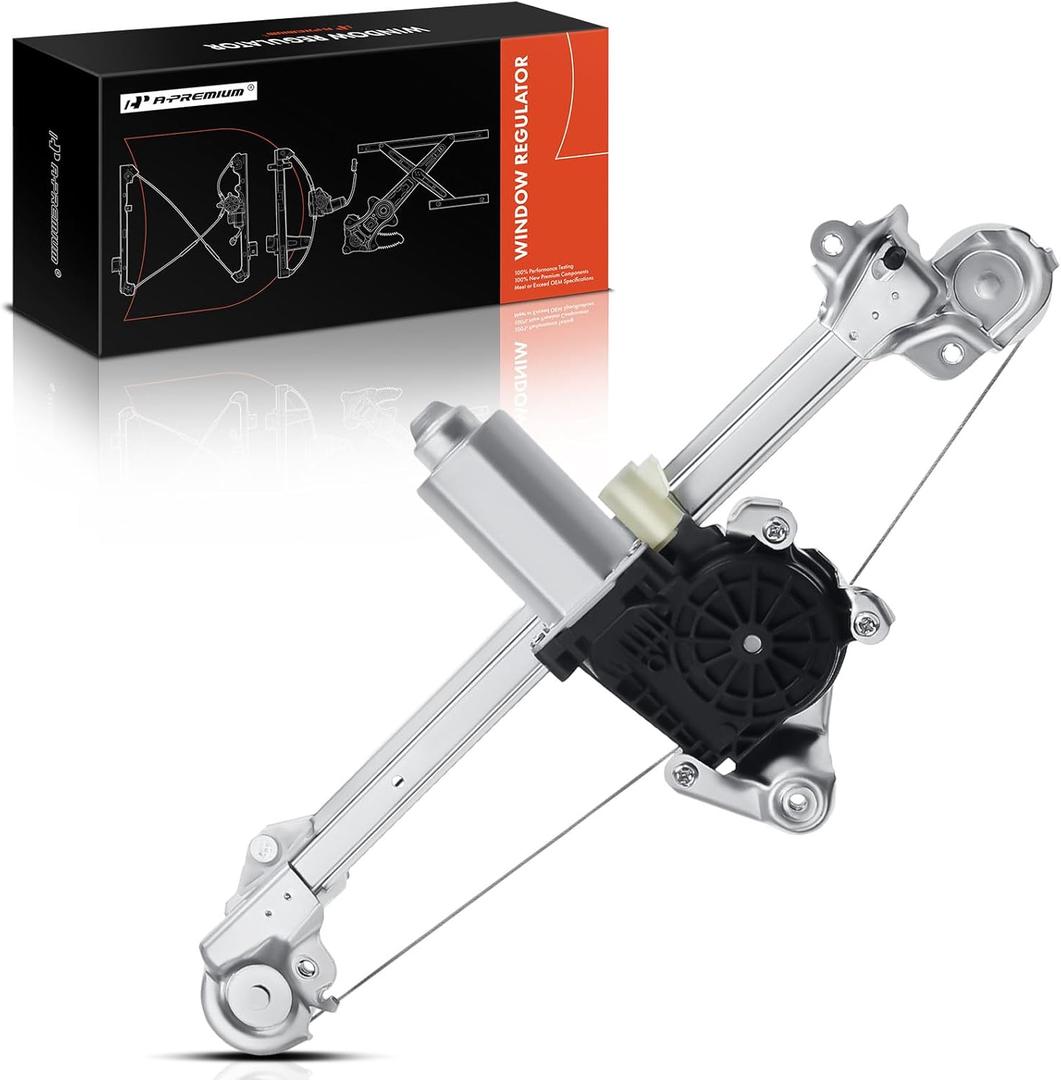 A-Premium Rear Right Passenger Side Power Window Regulator with 2-Pin Plug Motor Replacement for Chevrolet Malibu 1997-2003 Classic 2004-2005 Oldsmobile Cutlass 1997-1999