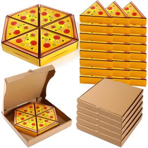 28 Pcs Turtle Themed Pizza Slice Boxes Sets, 5.9 x 5.9 x 5.1 inches
