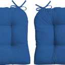 Arden Indoor/Outdoor Rocking Chair Or Wicker Chair Cushion, 2-Pack, 20 x 18, Water Repellent, Rain Proof, Fade Resistant Cushion for Rocking Or Rounded Back Chair Cobalt Blue Texture