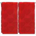 Tudomro 2 Pcs Valentine's Day Heart Decorative Towels 100% Cotton Soft Absorbent Kitchen Towels Red Jacquard Dish Cloths for Bathroom Kitchen, 13.8 x 29.5 Inch