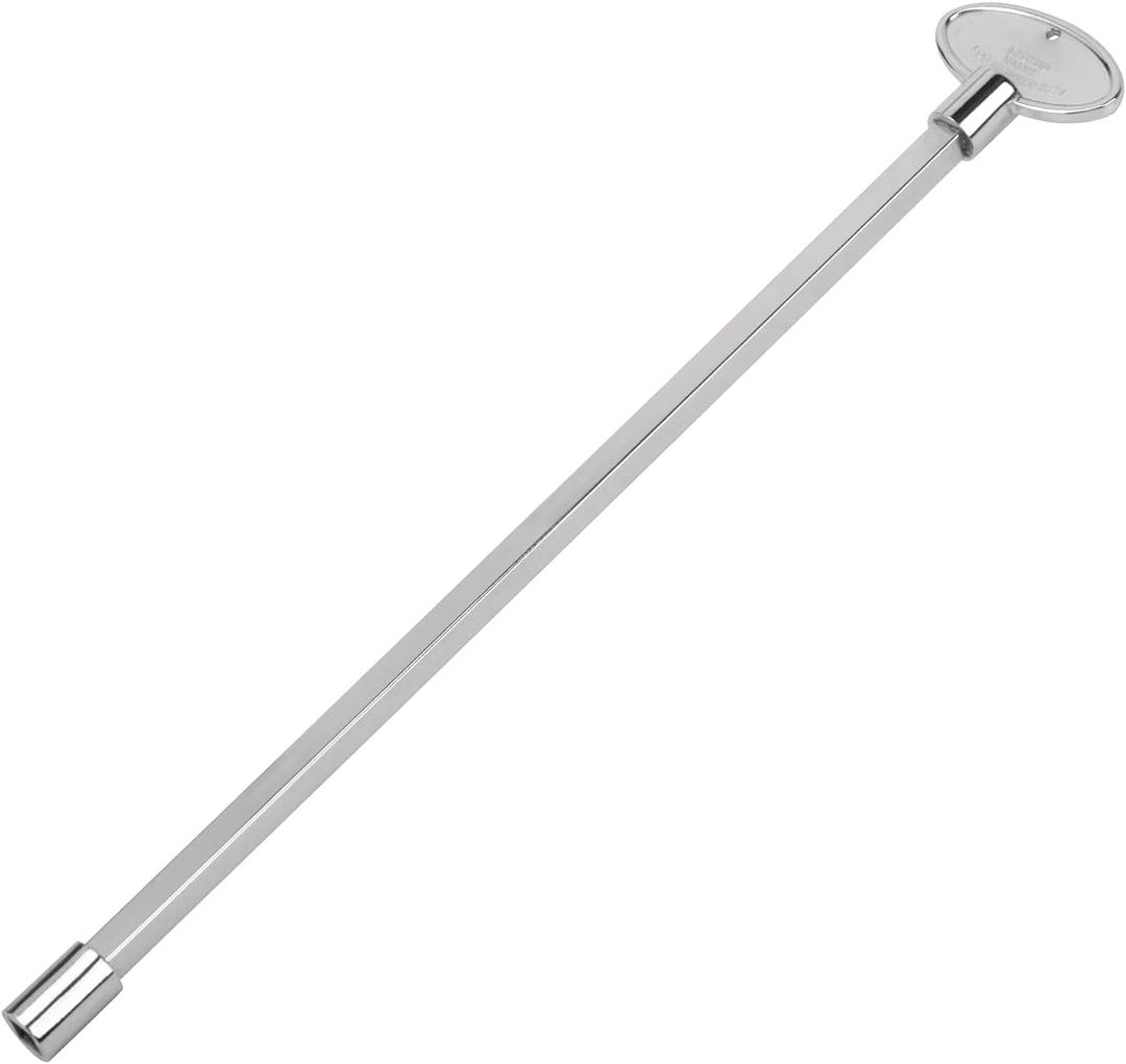 Skyflame Universal Gas Valve Key Fits 1/4" and 5/16" Gas Valve Stems, for Fire Pit and Fireplace, Polished Chrome - 12 Inches