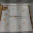 White Small Wall Clocks Battery Operated Marble Analog Clock for Bedroom 12 Inch Round Silent Wall Clock Modern