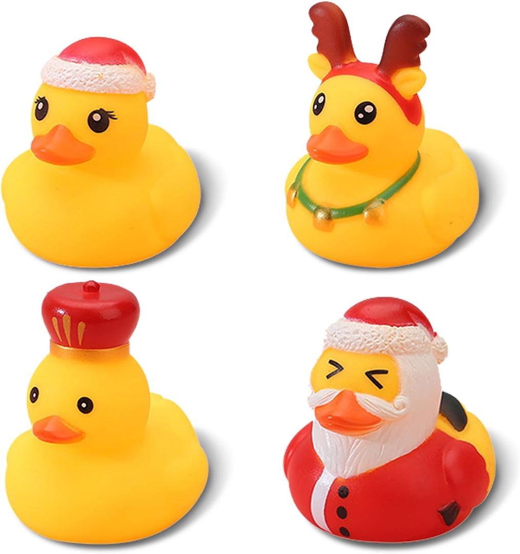 Funny Rubber Ducks Set of 4  Unique Character Rubber Duckies for Jeep Ducking, Bath Toys, Party Favors, Novelty Duck Gifts for Jeeps, Kids, and Adults