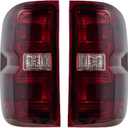 Tail Lights Rear Lamp Brake lights Compatible with Chevy Chevrolet Silverado 1500 2500 3500 2014-2019, GMC Sierra 2500 3500 2015-2019,Without Wiring Kit and Bulbs, (Red Smoked-Pair)