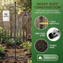 2 Pack 92" Double Shepherds Hooks for Outdoor, Heavy Duty Bird Feeder Pole with 5 Prong Base, Metal Hooks for Hanging Plant Baskets, Solar Lanterns & Hummingbird Feeders, Gardening Tools