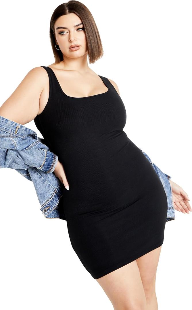 CITY CHIC Plus Size Dress, Bodycon Shaper Dress, L, Black