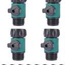 JUSONEY Shut Off Valve, Water Hose Turn Off Valve Garden Hose Connector Set with Rubber Gaskets (12PCS)+Leak-Free Ball Valve (4PCS) Standard 3/4" Thread