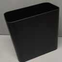 mDesign Small Metal 2.4 Gallon Trash Can Wastebasket Garbage Bin for Bathroom - Mini Slim Rubbish Waste Bin for Master or Guest Bath, Bedroom, Garage, Laundry Room, or Playroom, Black, Pack of 1