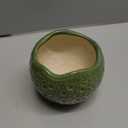 Ceramic Plant Pots - 4 inch Plant Pot with Drainage Hole, Small Pots for Plants Indoor Outdoor, Unique Round Planter, Modern Decorative Flower Pot, Room Decor, House Warming Gifts, Green