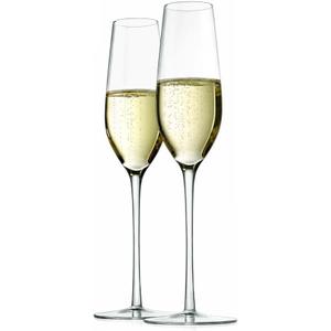 NutriChef Kitchen 9 Ounce Champagne Flutes Set of 2, Hand Blown, Crystal Clear Champagne Glasses for Parties, Weddings Party, New Year, Christmas and Toasting