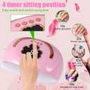 UV LED Nail Lamp for Two Hand, 248W Nail Dryer for Gel Polish, Large Space UV Light for Nails,45 Pcs Lamp Beads and Professional Manicure Phototherapy Lamp with Automatic Sensor(Pink)