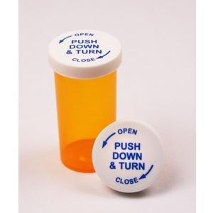 Prescription Pharmacy Vials -Amber Child Resistant Bottle -20 Dram- Push Down Caps-Pack of 8 -Medicine & Pill Container, Pharmacy Bottle, Pharmacy Container, Plastic Container